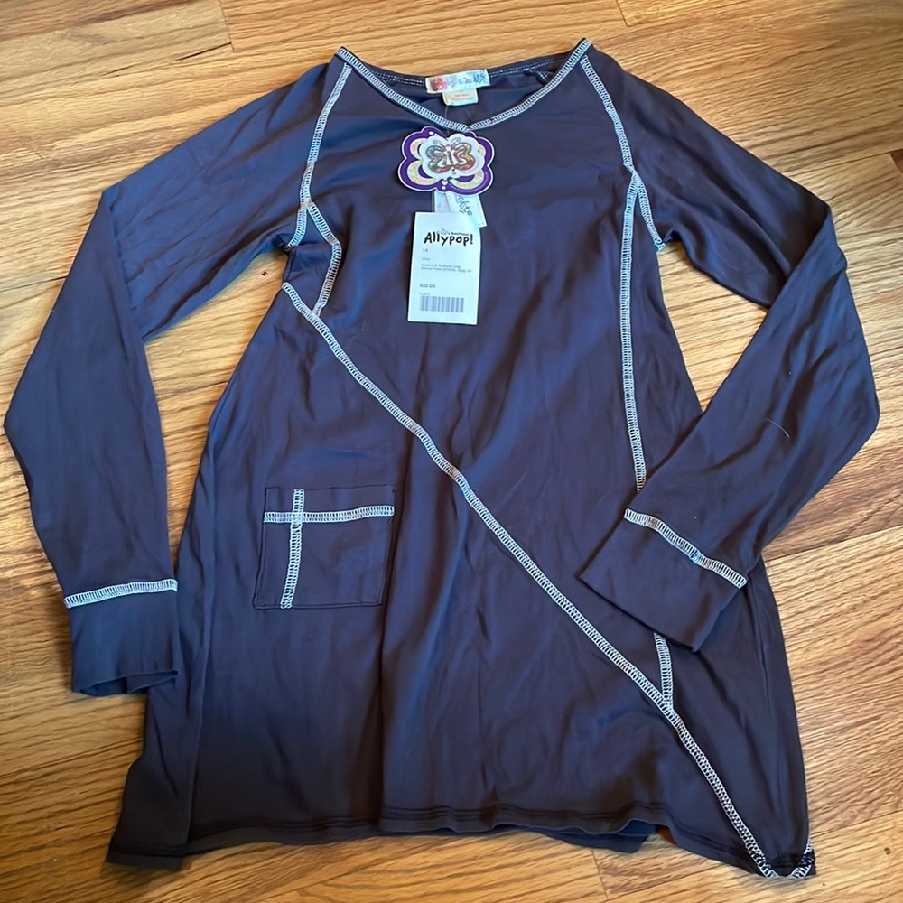 NWT -Ragdoll & Rockets long sleeve tunic-dark grey-size 14-comfy!